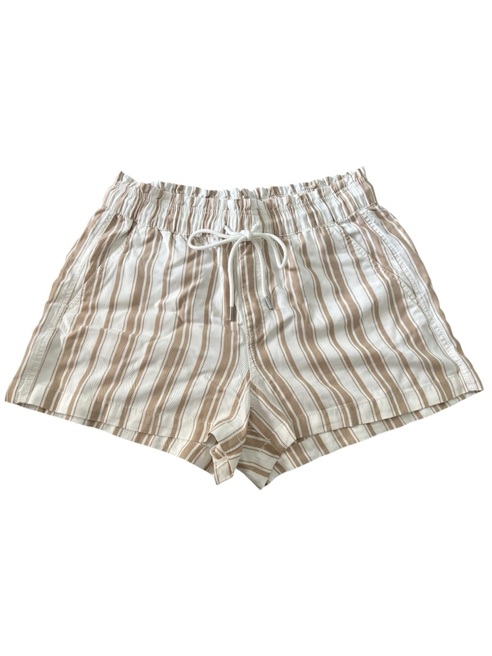 LOFT Cream Tan Striped Summer Shorts